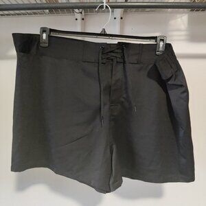 NWoT Island Escape Women's Lace Up Board Shorts Black Size 24W $60 10HL205
